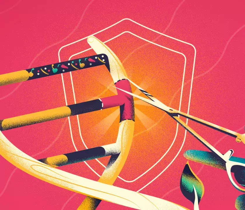 edición genética ilustración CRISPR tijeras genéticas